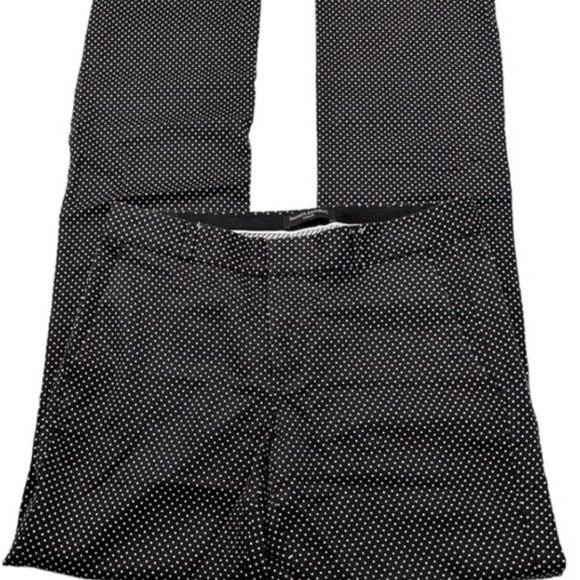 Banana Republic Logan Pant Medium Black White Polka Dot Rayon Viscose - Picture 3 of 5